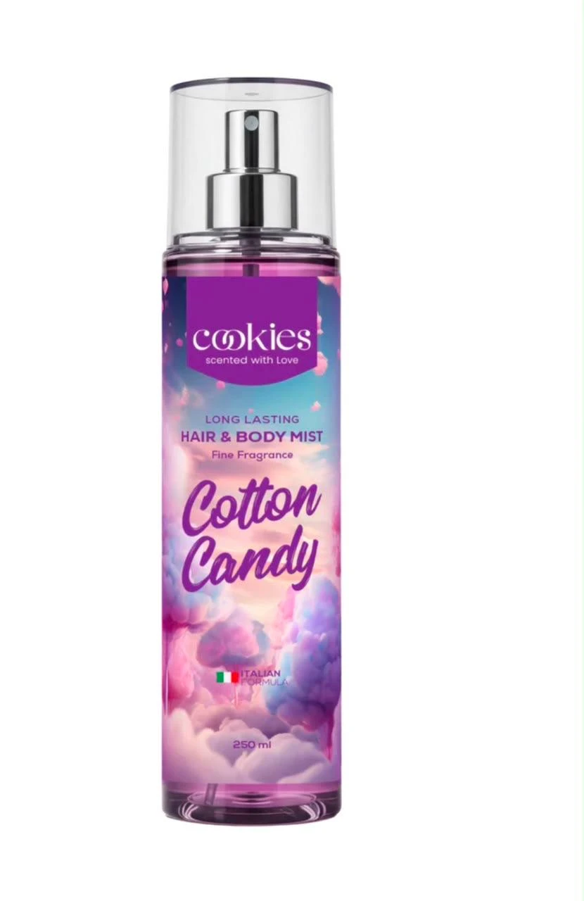 معطر الشعر والجسم كوكيز برائحة غزل البنات (Cookies Hair & Body Mist - Cotton Candy) - 250 مل