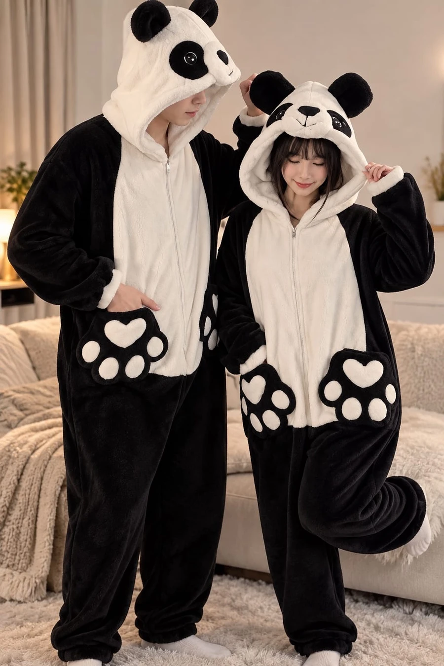 بيجامة أونسي الباندا الشتوية  (Panda Onesie)